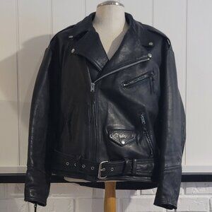 Vintage custom made leather motorcycle jacket